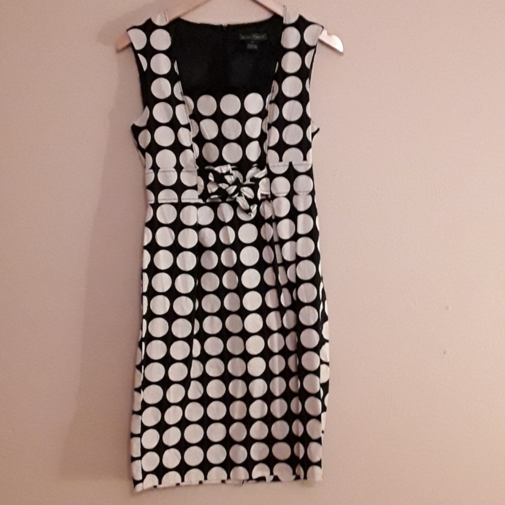 Black and Cream Polka Dot Dress